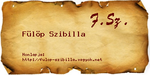 Fülöp Szibilla névjegykártya